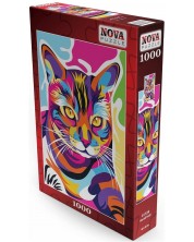 Slagalica Nova puzzle od 1000 dijelova - Šarena mačka